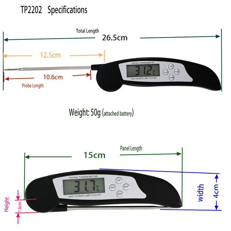 Digitale grillsonde BBQ-thermometer met eigen logo kookthermometer met hoge nauwkeurigheid