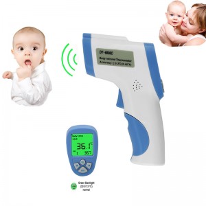 Koorts gedetecteerd door contactloos temperatuurpistool voor baby's