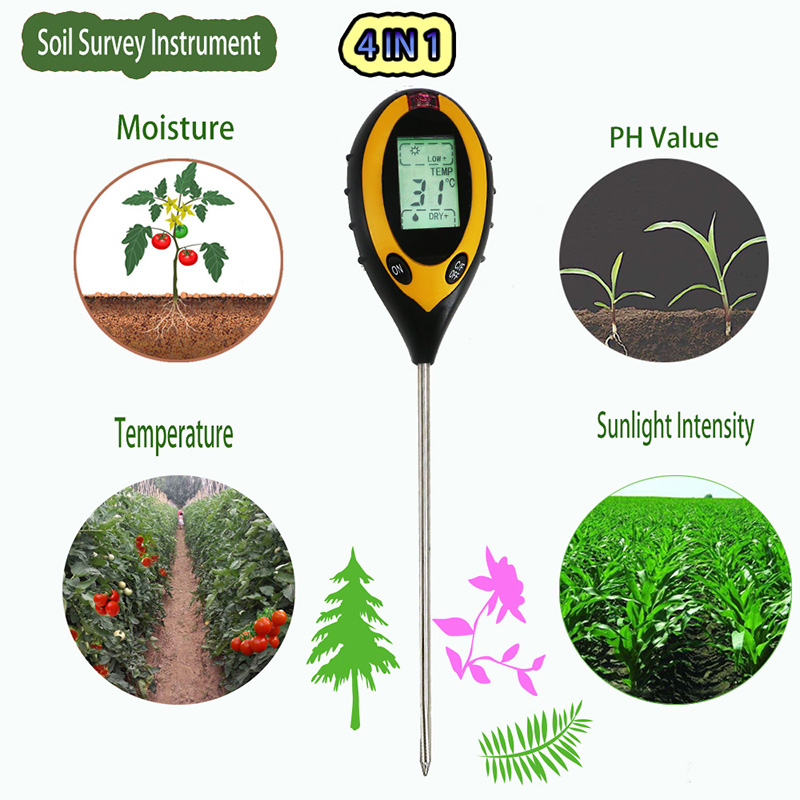 Indoor Outdoor Garden Tool Bodem pH Vochtmeter Lengte 198 mm Lange sonde