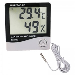 Milieuvriendelijk ontwerp Groot LCD-scherm Indoor Outdoor Thermometer Hygrometer