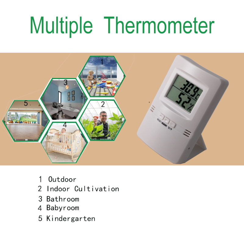 Ultradunne en enkele LCD digitale thermometer en hygrometer + -1C + -5% RV hygrothermograaf