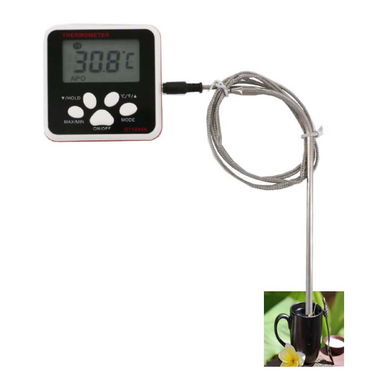 Digitale voedselthermometer met roestvrijstalen sonde Lcd-scherm Direct leesscherm