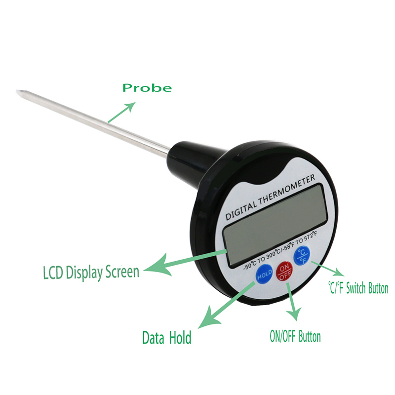 Spontane onaangetaste voedselsonde Thermometer voor keuken