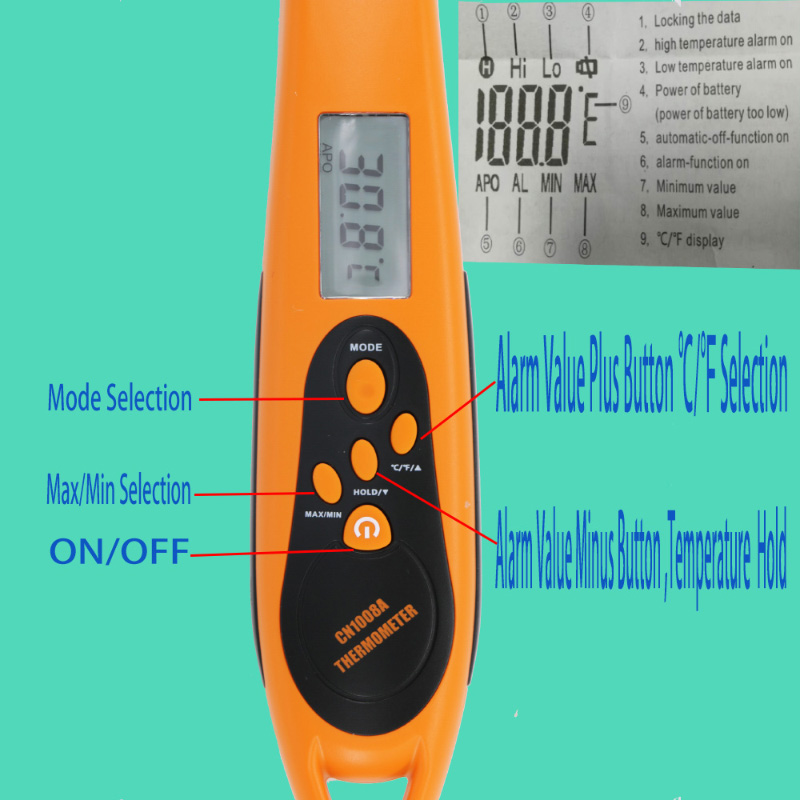 Slim ontwerp Mooie prijs opvouwbare sonde voor oven BBQ kookthermometer